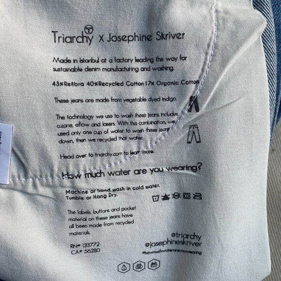 Triarchy x Josephine Skriver High Waisted Blue Jeans, size 27 - Picture 11 of 12